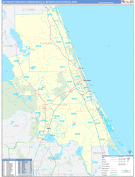 Deltona-Daytona Beach-Ormond Beach Metro Area Wall Map Basic Style 2026